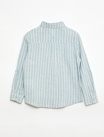 Camisa con bolsillo y mangas remangables