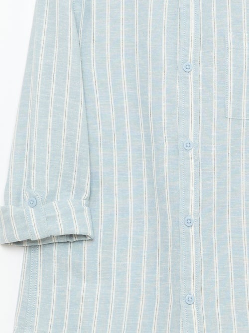 Camisa con bolsillo y mangas remangables - Kiabi