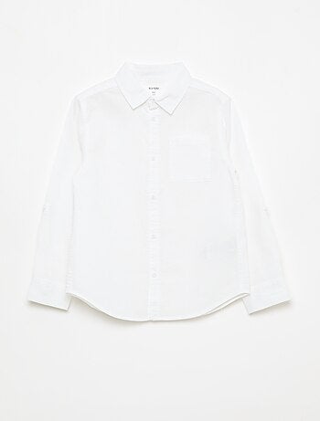 Camisa con bolsillo y mangas remangables