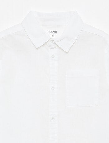 Camisa con bolsillo y mangas remangables