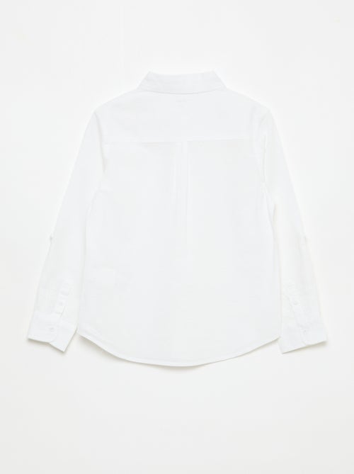 Camisa con bolsillo y mangas remangables - Kiabi