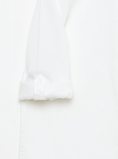 Camisa con bolsillo y mangas remangables - Kiabi