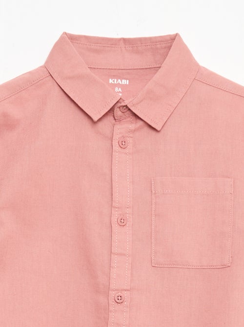 Camisa con bolsillo y mangas remangables - Kiabi