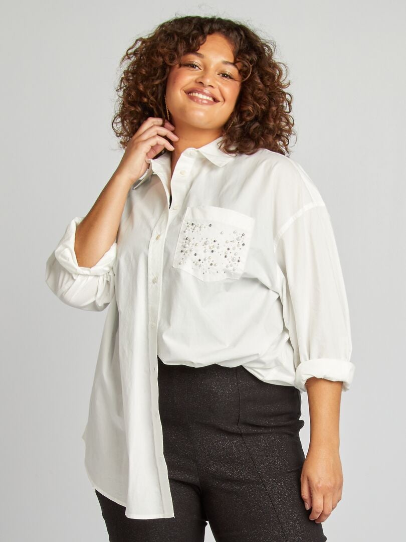 Camisa blanca mujer kiabi sale