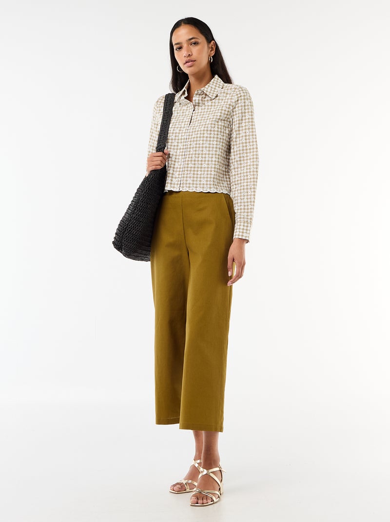 Camisa con bordados "all over" Verde - Kiabi