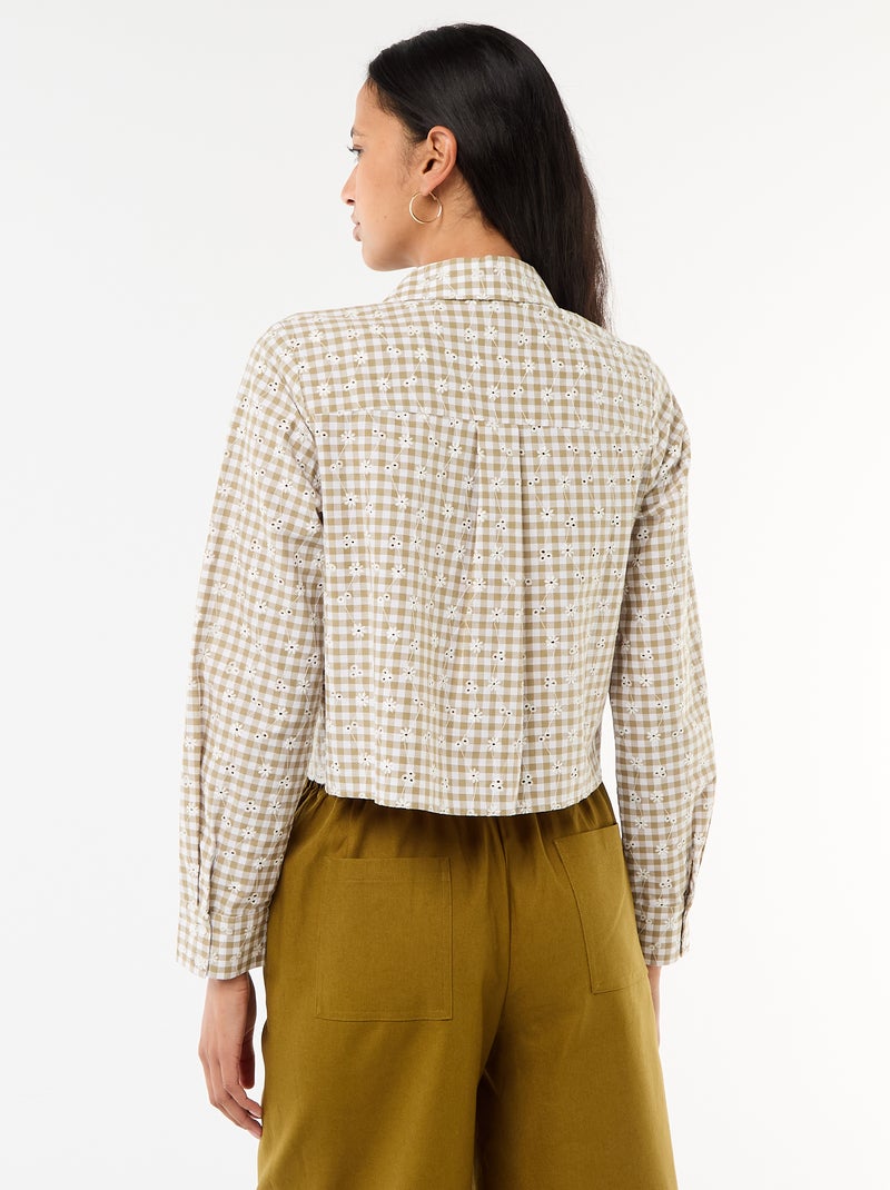Camisa con bordados "all over" Verde - Kiabi