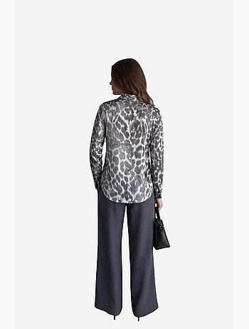 Camisa con botones de estampado de leopardo my fashion