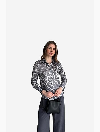 Camisa con botones de estampado de leopardo my fashion