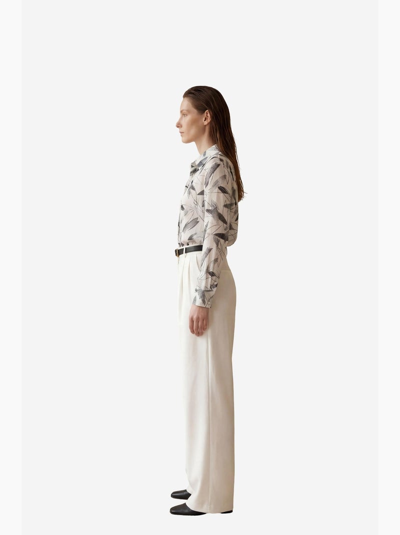 Camisa con botones y estampado tropical de mi moda my fashion Blanco - Kiabi