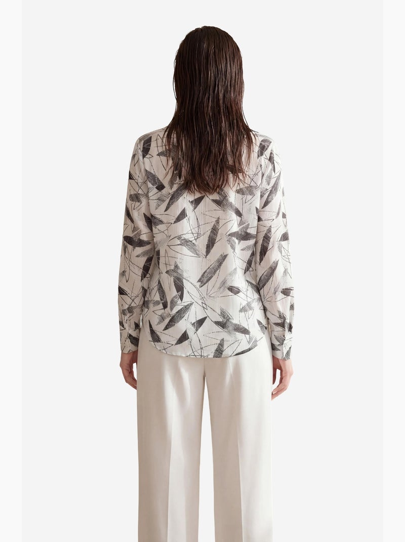 Camisa con botones y estampado tropical de mi moda my fashion Blanco - Kiabi
