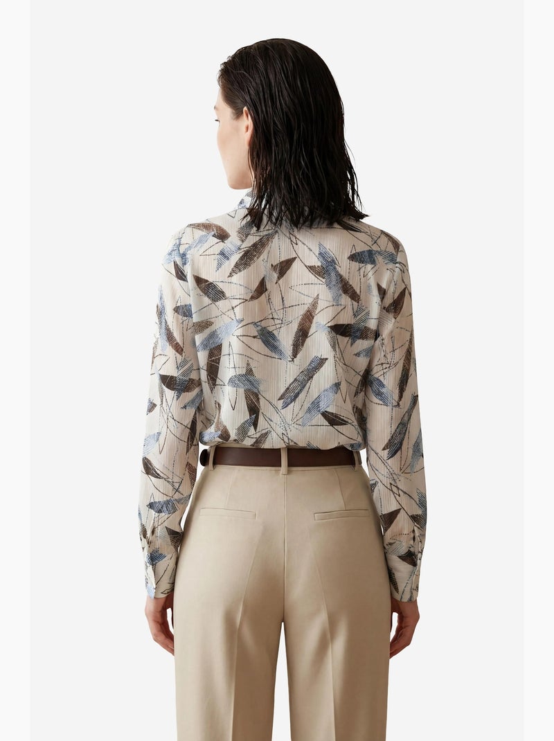 Camisa con botones y estampado tropical de mi moda my fashion Blanco - Kiabi