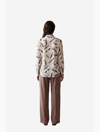 Camisa con botones y estampado tropical de mi moda my fashion