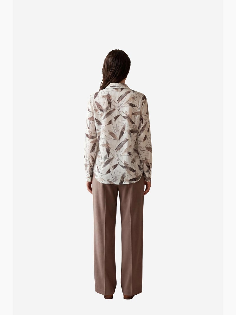 Camisa con botones y estampado tropical de mi moda my fashion Blanco roto - Kiabi