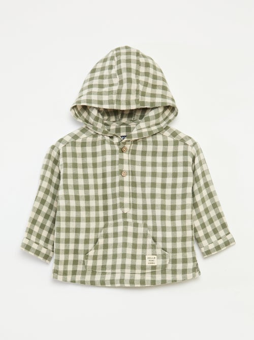 Camisa con capucha y bolsillo tipo canguro - Kiabi