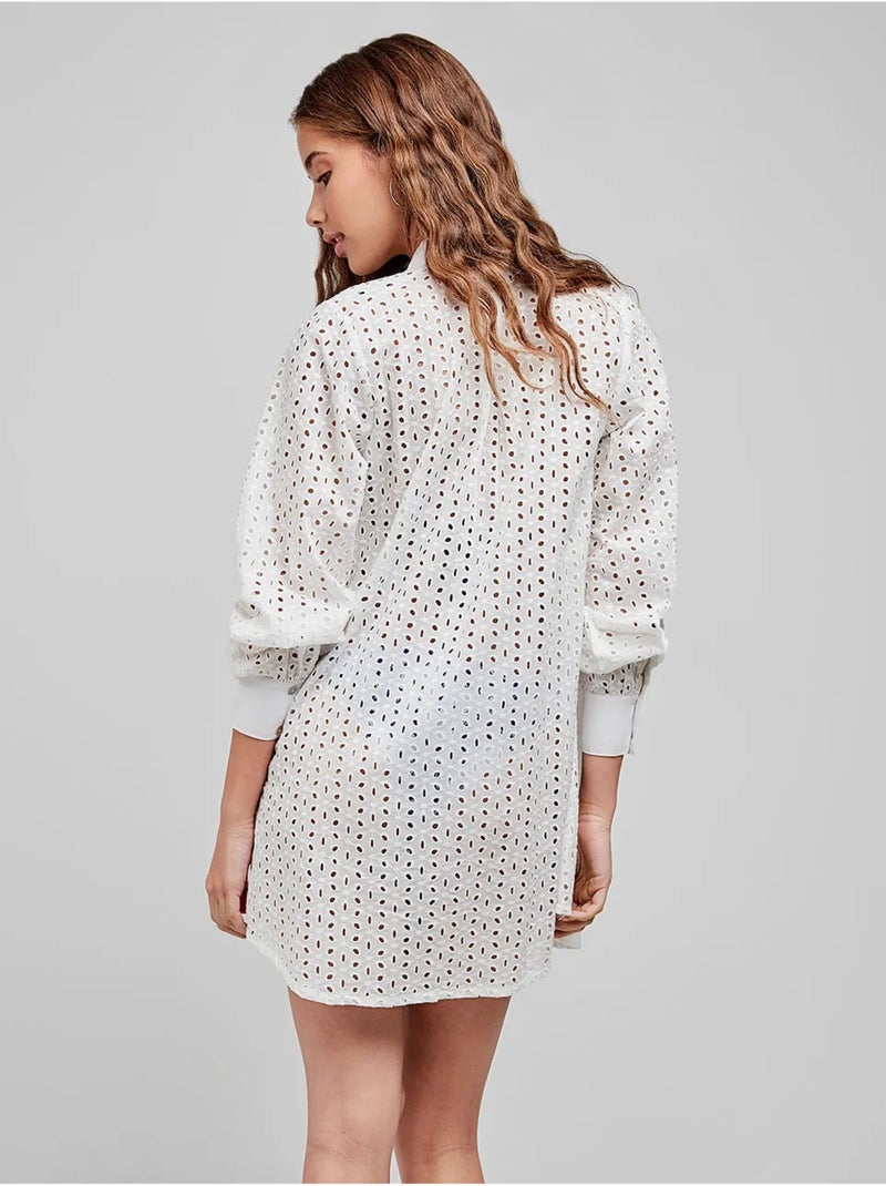 Camisa con cierre delantero de botones, 100% algodón Blanco - Kiabi