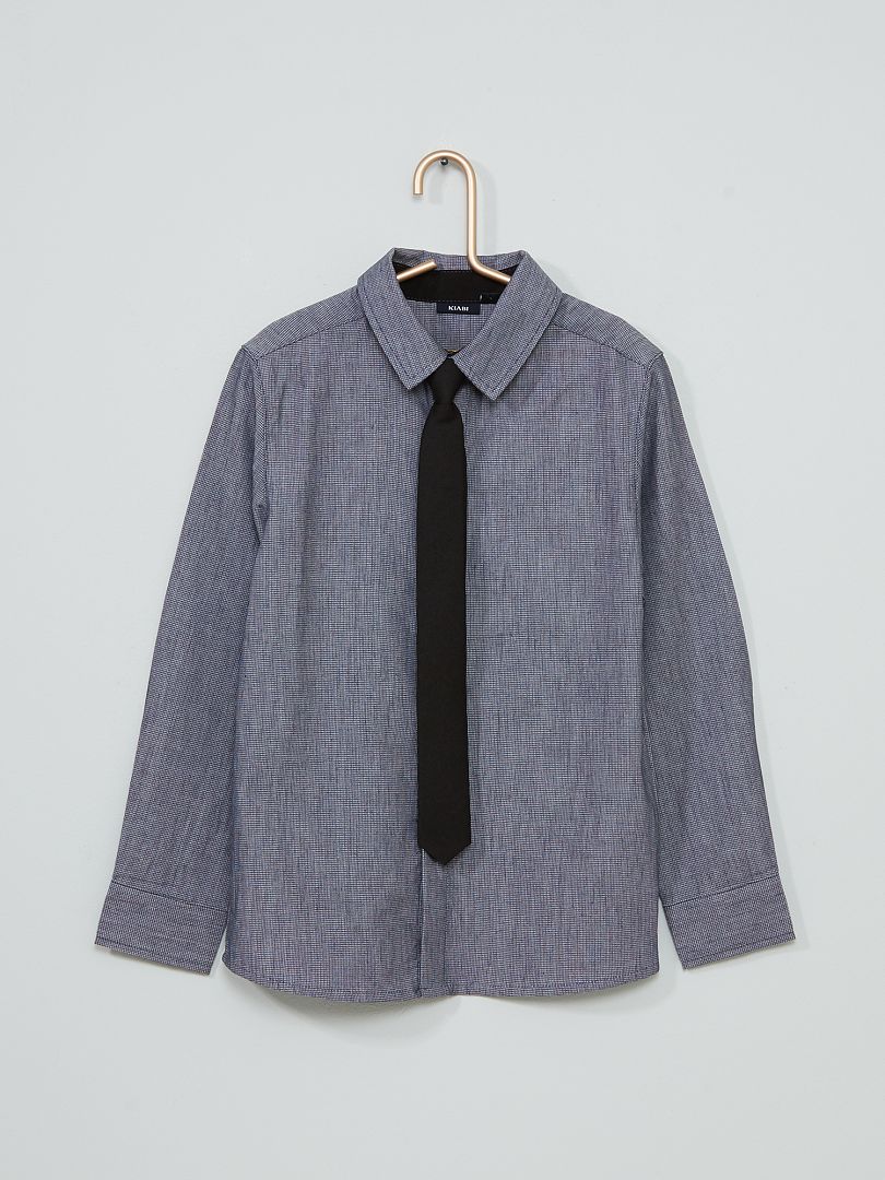 Camisa con corbata azul - Kiabi