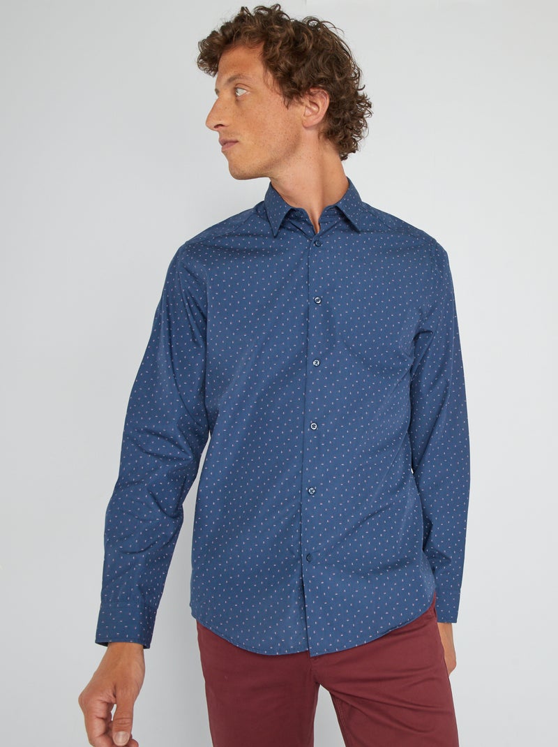 Camisa con corte recto AZUL - Kiabi
