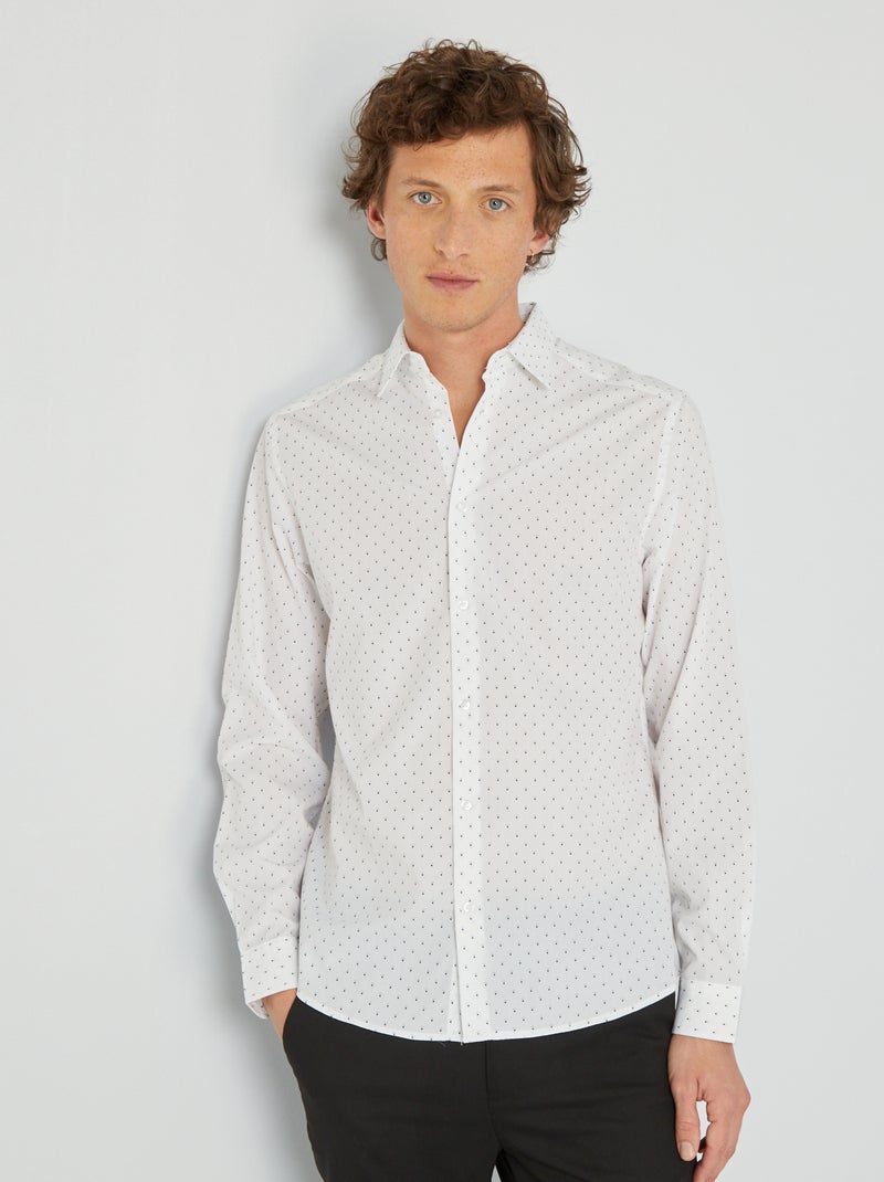 Camisa con corte recto BLANCO - Kiabi