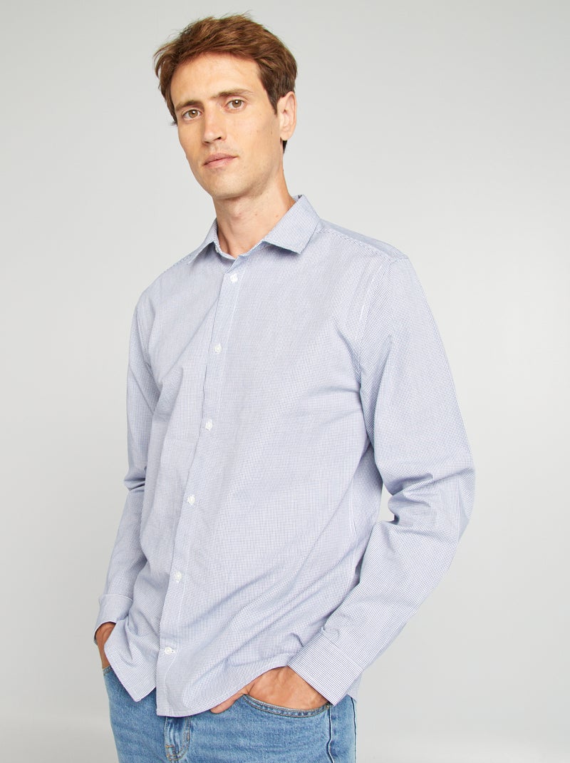 Camisa con cuadros vichy AZUL - Kiabi