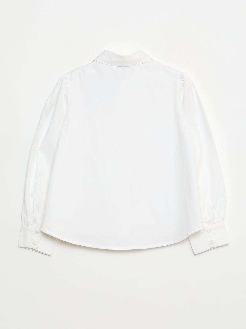 Camisa con cuello de bisutería Blanco - Kiabi