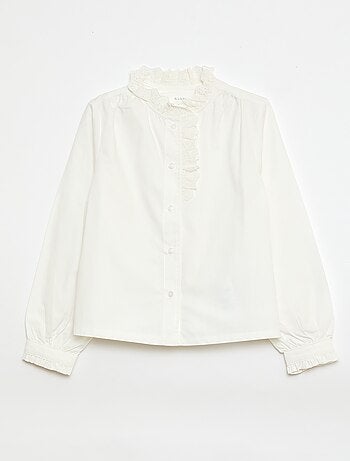 Camisa con cuello fantasía