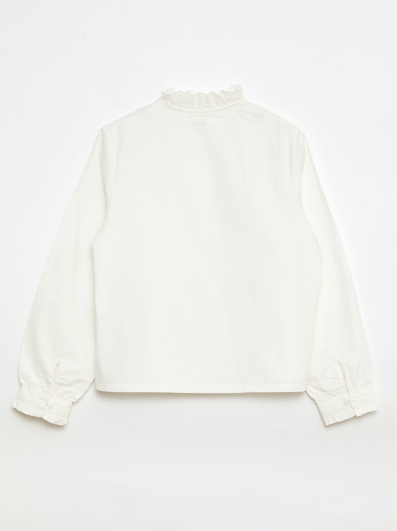 Camisa con cuello fantasía Blanco - Kiabi