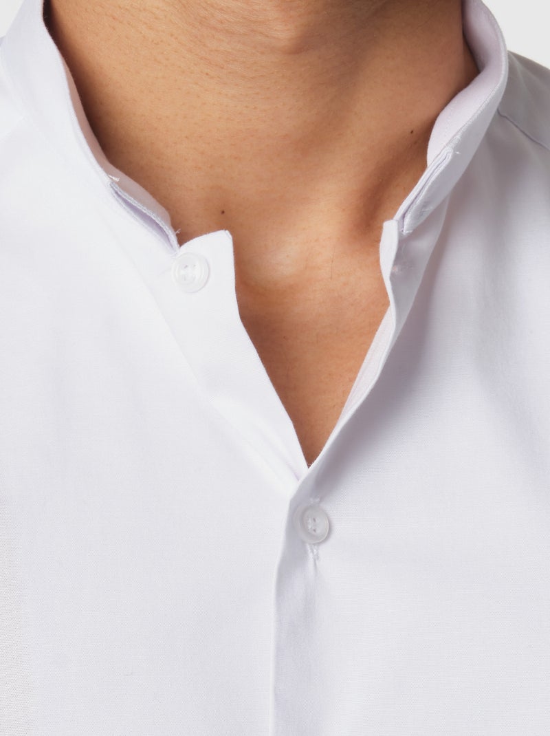 Camisa con cuello invertido Blanco - Kiabi