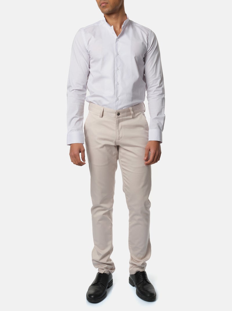 Camisa con cuello invertido Blanco - Kiabi