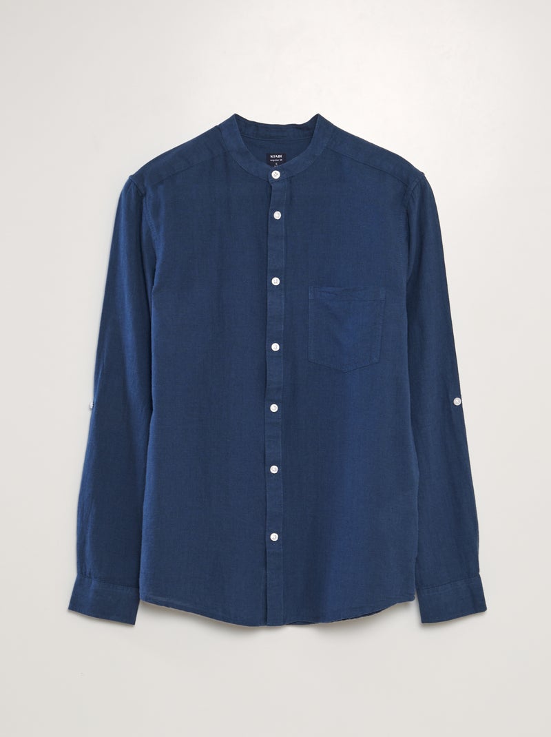 Camisa con cuello mao AZUL - Kiabi