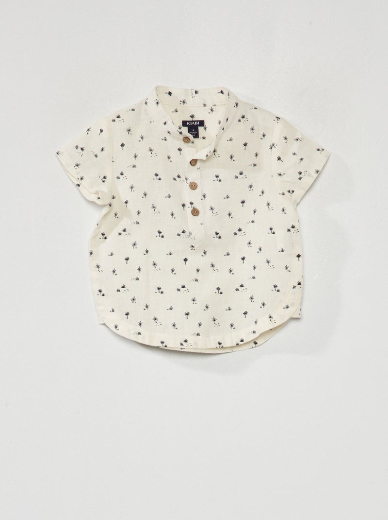 Camisa con cuello mao BLANCO - Kiabi