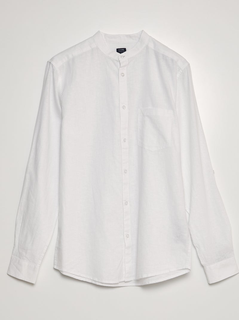 Camisa con cuello mao blanco - Kiabi
