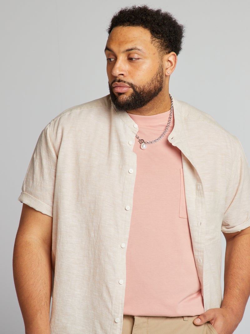 Camisa con cuello mao BLANCO - Kiabi