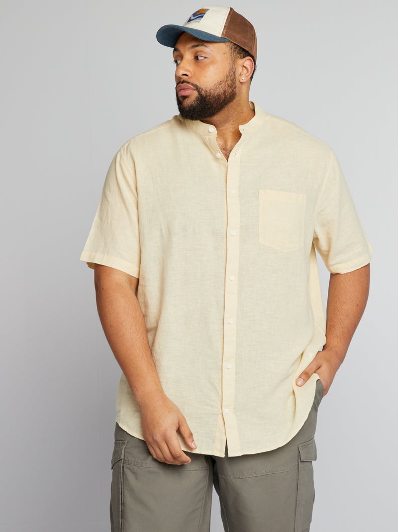 Camisa con cuello mao BLANCO - Kiabi