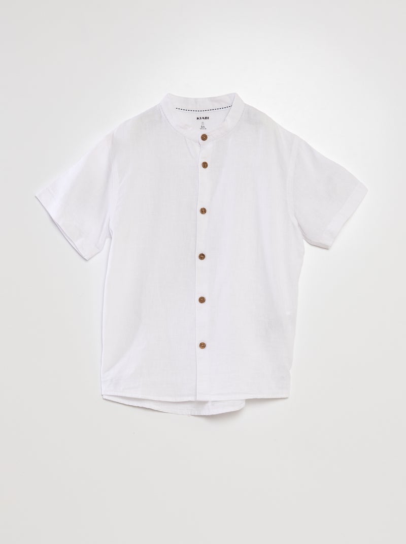 Camisa con cuello mao blanco - Kiabi