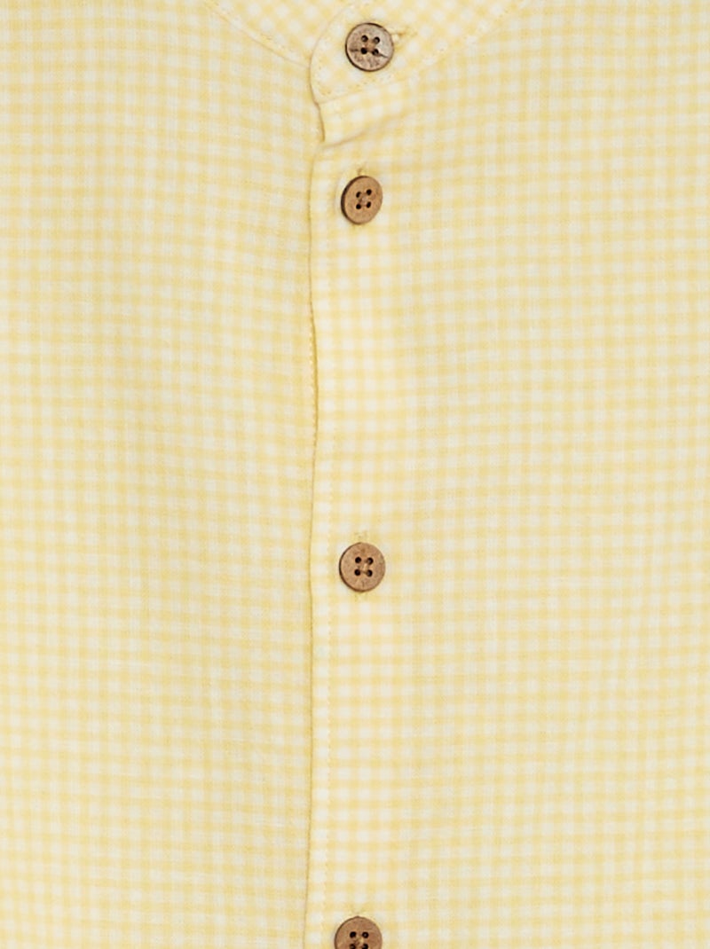 Camisa con cuello mao BLANCO - Kiabi