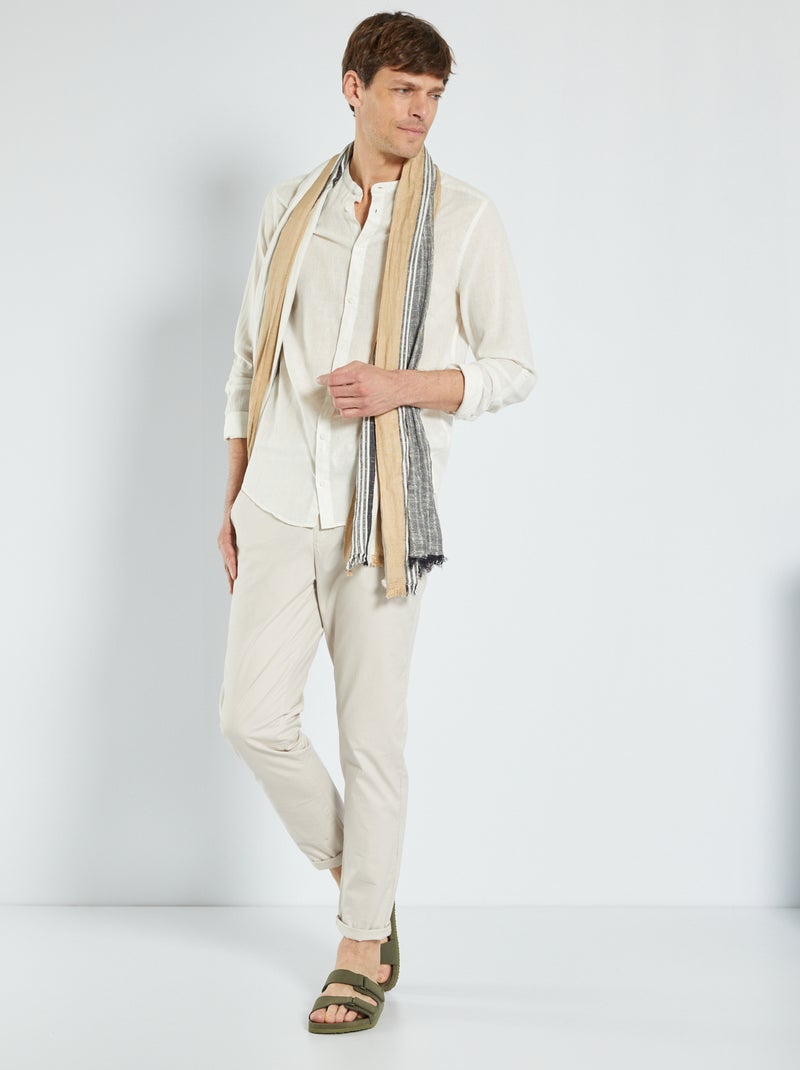 Camisa con cuello mao BLANCO - Kiabi