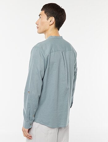 Camisa con cuello mao de lino