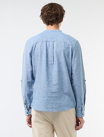 Camisa con cuello mao de lino