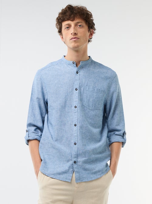 Camisa con cuello mao de lino - Kiabi