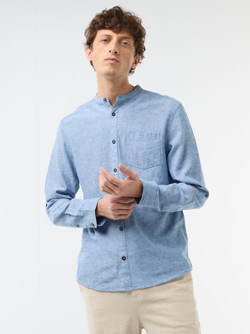 Camisa con cuello mao de lino - Kiabi