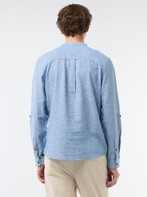 Camisa con cuello mao de lino - Kiabi
