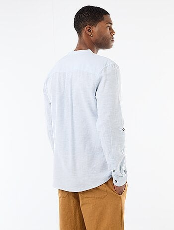 Camisa con cuello mao de lino