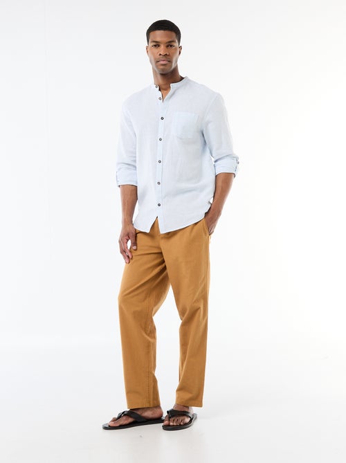 Camisa con cuello mao de lino - Kiabi