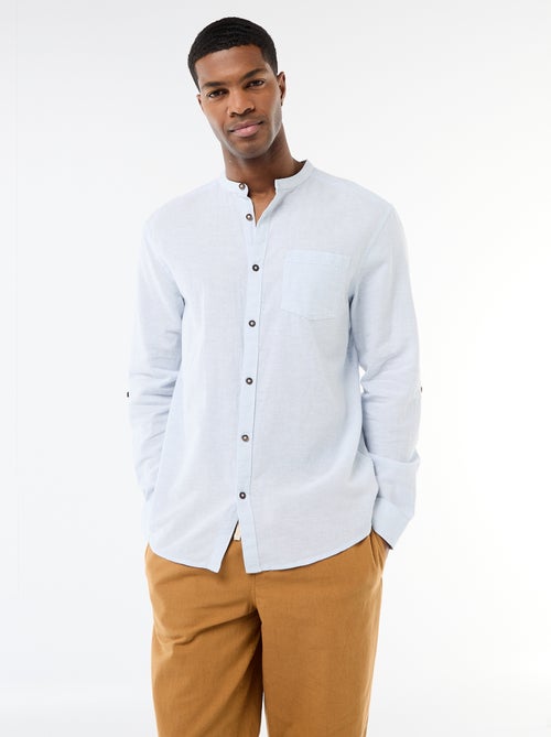 Camisa con cuello mao de lino - Kiabi