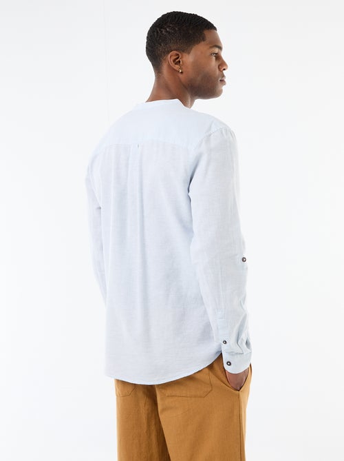 Camisa con cuello mao de lino - Kiabi