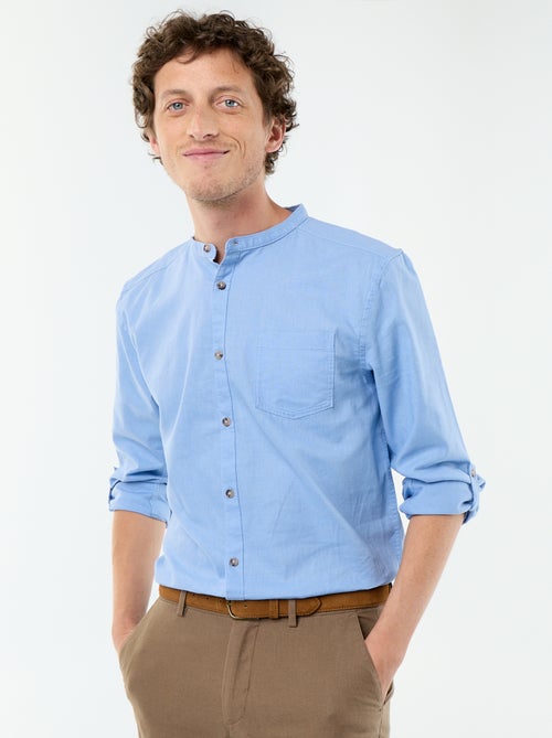 Camisa con cuello mao de lino - Kiabi