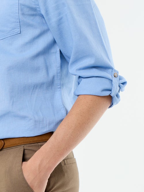 Camisa con cuello mao de lino - Kiabi