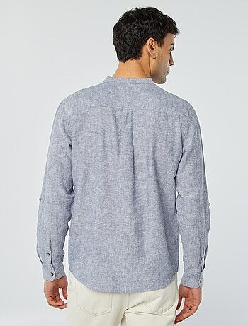 Camisa con cuello mao de lino
