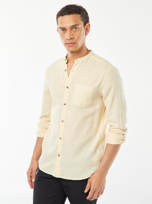 Camisa con cuello mao de lino - Kiabi
