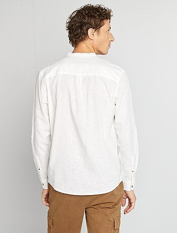 Camisa con cuello mao de lino